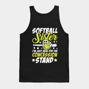 Softball Sister I'm Just Here For The Concession Stand Tank Top
